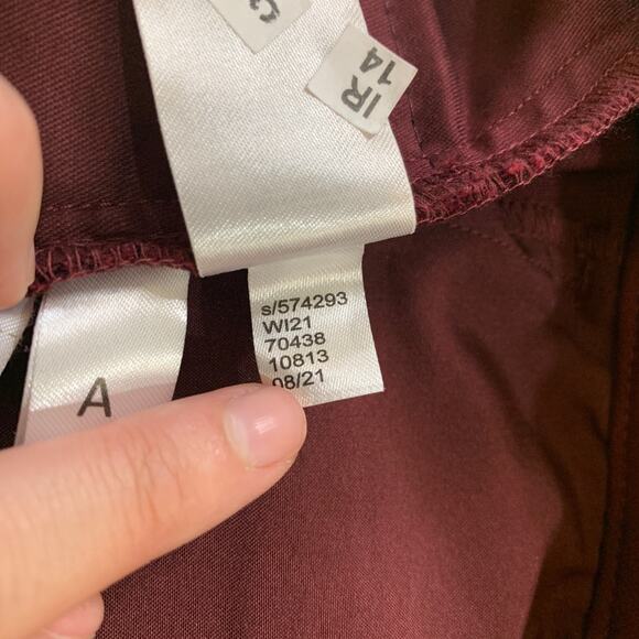 Loft Pants Womens Womens 4 Burgundy Sutton Skinny Stretch Slash Pockets Ankle - Picture 13 of 15